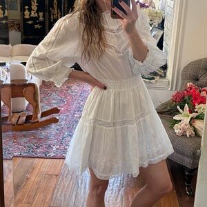 Elegant Loveshackfancy target prairie White Lace Dress